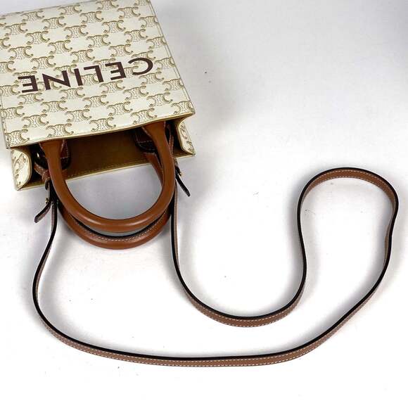 Celine Mini Vertical Cabas Triomphe 2-Way Shoulder/Handbag in Coated Canvas, ... - Picture 7 of 9